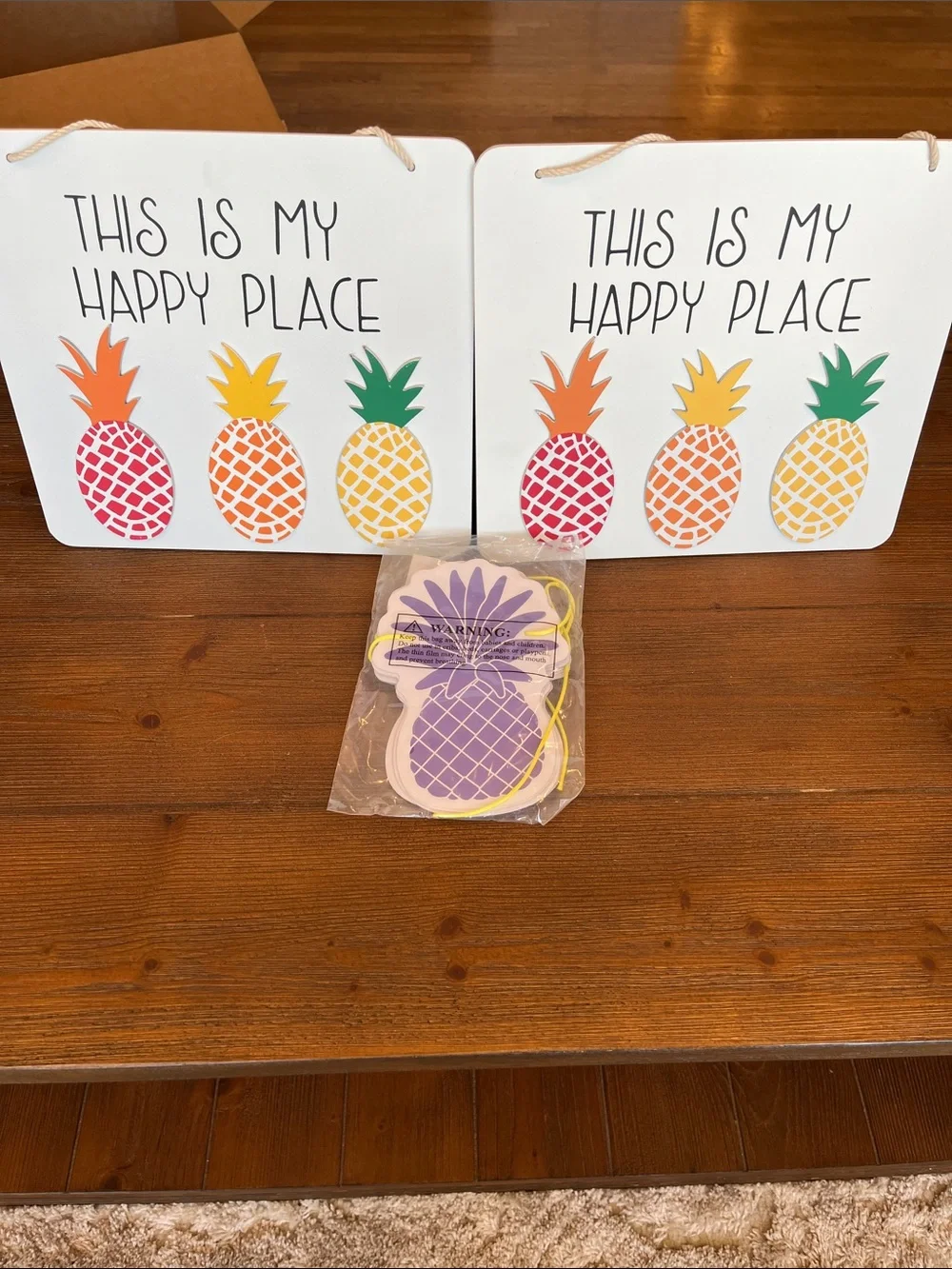 NWT This Is My Happy Place Pineapple Wall Signs plus Banner